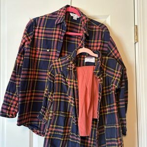 Mommy and me Plaid Flannel Shirt Set